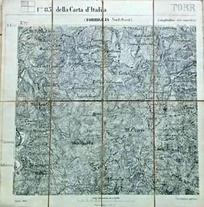 1884 CARTA TOPOGRAFICA TORRIGLIA SEMINO OLIVIERI CASISSA NOCETO SPINOLA AREZZO - Picture 1 of 1