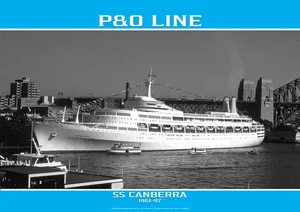 P&O Line SS Canberra Art Print - Passenger Liner 1961-97 Ship - 3 sizes poster - Picture 1 of 5