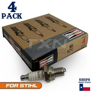 4 Pack Champion Spark Plug - For STIHL HS 87 R Trimmer Cutter - Picture 1 of 3