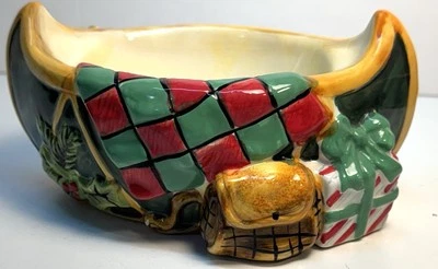 Cuenco de canoa de Navidad de vacaciones internacional certificado Susan Winger, solo cuenco Foto 1 de 4