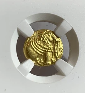 1100-1327 INDIA PAGODA GANGAS OF TALAKAD ELEPHANT RIGH NGC AU58 - Picture 1 of 3
