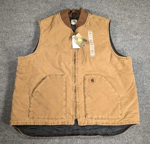 NOS! Gilet Carhartt V02 taglia 2XLT arenaria marrone anatra gilet artico USA NUOVO CON ETICHETTE - Foto 1 di 10