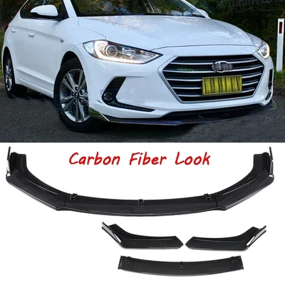 Front Bumper Lip Splitter Spoiler Carbon Fiber For Hyundai Elantra Foto 1 de 4