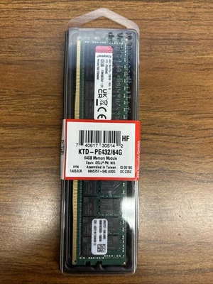 Kingston 64GB 2Rx4 RDIMM ECC - 3200MT/s KTD-PE432/64G - New/Sealed - Image 1 of 4