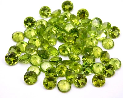 Natürlich Peridot Rund Schliff 7 MM 60 Stück Zertifiziert Lose Edelstein Menge + - Bild 1 von 4