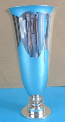 Rare Danish Sterling Silver Vase Pyramid Pattern Harald Nielsen 7ins 292gms 1939 - Image 1 of 4