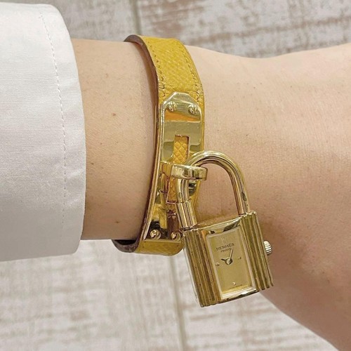 HERMÈS Orologio HERMES Kelly 20mm Quarzo Donna Funzionante Oro Giallo Oggetto Raro