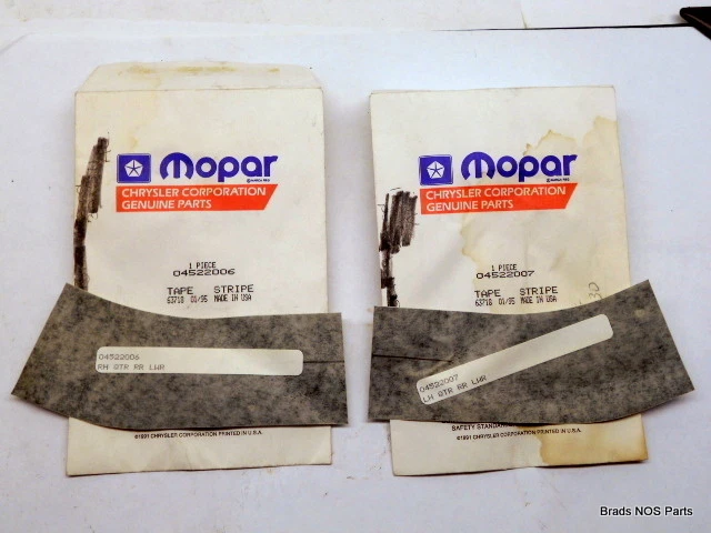 NOS MoPar 1988-1990 Dodge Dakota Sport Truck LOWER R STRIPE TAPE 4522006 4522007 - Image 1 of 1