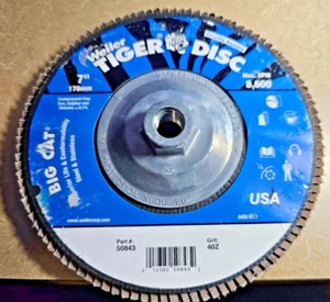 NUEVO DISCO DE ALETA WEEILER 50843 7 TIGER BIG CAT ABR -GRIT 40Z - Imagen 1 de 1