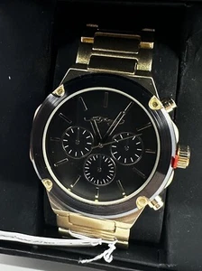 Ed Hardy Men's Brushed Gold Metal Bracelet Watch 46mm - Picture 1 of 7