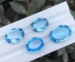 56 Carat Natural Faceted Swiss Blue Topaz, Loose Gemstone From Africa - Picture 1 of 11