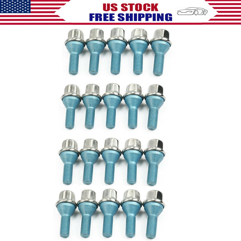 For 2012-2020 Chrysler Dodge Jeep Hex Head Bolts For Aluminum Wheels Set Of 20 - Image 1 of 4