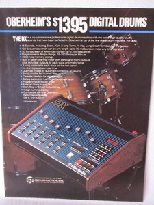 Oberheim Digital Drums The DX 1983 Pubblicità Stampa Vintage Sala Musica Uomo Cave Studio - Foto 1 di 1