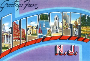 Greetings From Elizabeth, New Jersey - 1930's - Vintage Postcard Poster - Picture 1 of 1