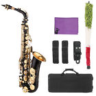 Brass Alto Sax Black Paint Eb E-Flat Saxophone with Carry Case & Accessories