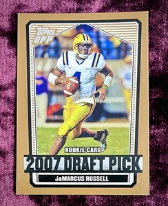 JaMarcus Russell 2007 Topps Draft Picks RC Gold LSU Rookie Jersey Raiders Jayden - Picture 1 of 4