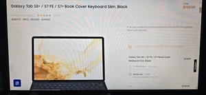 1)Samsung Galaxy Tab S8+ Galaxy Tab S7 FE Book Cover Keyboard Slim Black. 2 more - Afbeelding 1 van 9