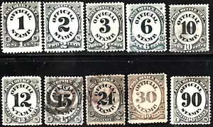 EAS_STAMPS US #O35 - O45 U or NG SCV. $450.00 - Picture 1 of 1