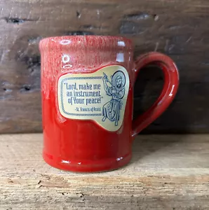 Deneen Pottery New-San Francesco-Uno strumento della tua pace-Rosso/Bianco sabbia - Foto 1 di 2