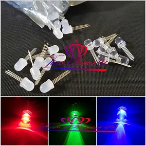  5-100pcs F10MM 4PIN tri-color common adode cathode Diffused RGB LED Light Diode - Picture 1 of 7