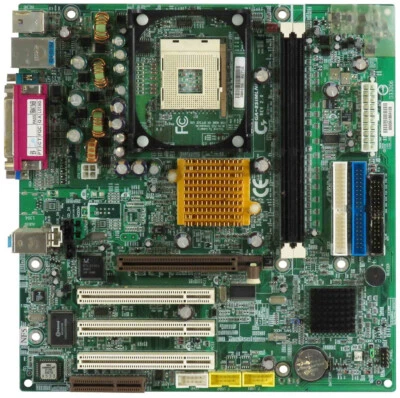 Mainboard Micro-ATX Gigabyte GA-8SIMLNF Socket 478 2x DDR 3x PCI AGP CNR IDE - Image 1 of 2