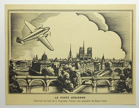 1943 Paris Exposition Philatelic Poste Aerienne Airmail Maxi Card SG #627b #622a Cover