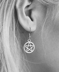 Pentacle Pentagram Earrings. Gothic Earrings, Witchy Earrings. - Bild 1 von 4