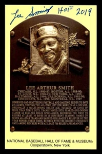 LEE SMITH SIGNED NATIONAL BASEBALL HALL OF FAME PLAQUE POSTCARD "HOF 2019" JSA - Picture 1 of 3