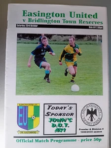 Programme Easington United v Bridlington Town Reserves 23rd October 1999 - Picture 1 of 2