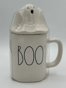Rae Dunn Artisan Collection BOO Mug w/ Ghost Topper - Picture 1 of 1