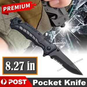 Folding Pocket Knife Outdoor Knives Pockets Hunting Camping Survival Fishing AUS - Picture 1 of 9
