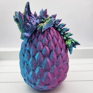 3D Printed Wolf Dragon Tadling in Egg-Full Articulated Dragon in Scaled Egg Gift - Picture 1 of 7