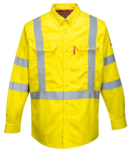 BIZFLAME 88/12 FR HI-VIS SHIRT BUTTON FRONT SIZES S-6XL ARC 2 FR95 2 POCKETS - Picture 1 of 2