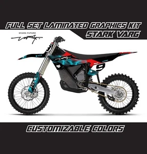 STARK VARG Red Blue Black Full Graphics Bike Stickers Kit Wrap Skin Decals Set - Picture 1 of 2