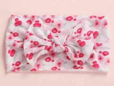 Diadema estampada de nailon para bebé niña infantil moño rosas regalos florales Foto 1 de 3