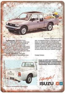 Vintage Isuzu Campo for Finland Auto Ad Reproduction Retro Look Metal Sign A1457 - Picture 1 of 2