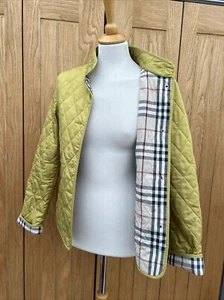 BURBERRY London England Jacket - MUSTARD Diamond Quilt - Nova PLAID - UK 10 - Picture 1 of 17