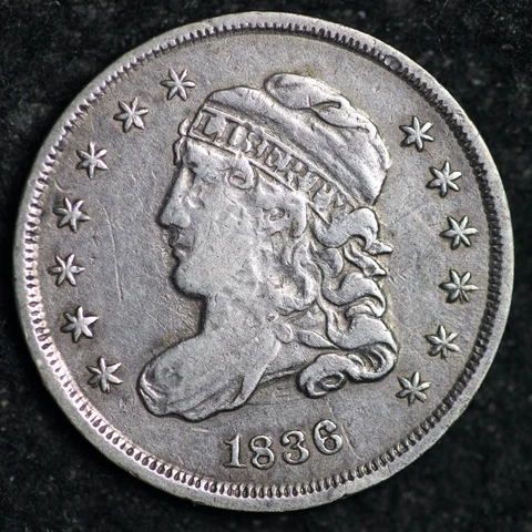 1836 RPD V-6 Rotated Dies Capped Bust Half Dime CHOICE XF FREE P/H E144 WCEE Cover