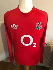Umbro Red Long Sleeved England Rugby Tee size L mens - Picture 1 of 8