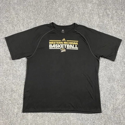 Western Michigan Broncos Shirt Mens Extra Large Black Adidas Basketball NCAA Cover