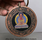 3" old Tibet copper Shakyamuni Amitabha Buddha Fengshui 12 Zodiac Amulet Pendant