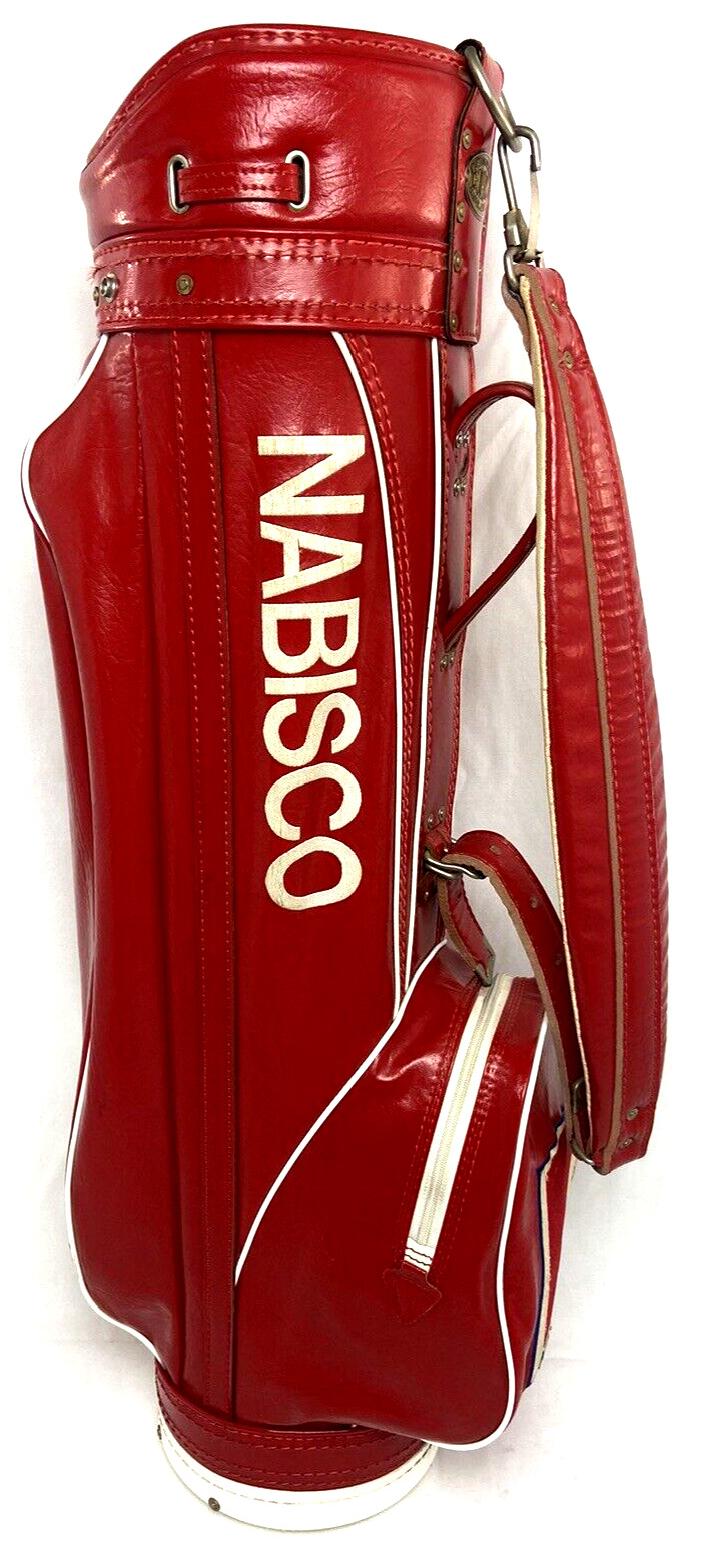 Vintage Burton MFG. Co. Jasper AL Faux Leather 3-Way Golf Bag Red 