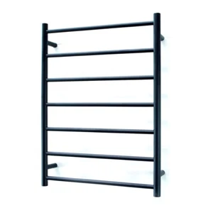 Radiant Heated Towel Ladder 600mm x 800mm 7 Rail Bar Low 12V Black 12V-BRTR01 - Picture 1 of 5