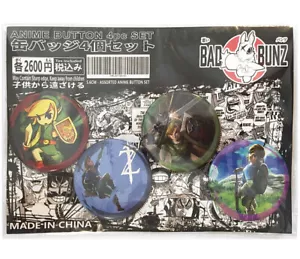 The Legend Of Zelda Link Anime Pinback Buttons/Badges 4 x Piece Set * Brand New - Picture 1 of 5