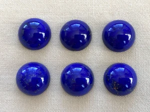 6 Lapis Lazuli 12mm Cabochon Round Loose Gemstones Stones NOS Jewelry Making - Imagen 1 de 6