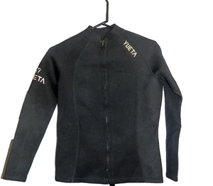 YUETA Giacca Donna Neoprene Nylon Zip Frontale Top Taglia Small Nero Tuta Bagnata Nuova senza etichette - Foto 1 di 4
