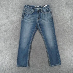 Pantalones de mezclilla BKE con hebilla para hombre 31S Jake recto tiro bajo lavado medio desvanecido vaquero occidental - Imagen 1 de 18