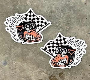 Harley Davidson Fast Johnnie Dealer Logo Pair #1 Shop Decal Road Glide Museum - Picture 1 of 1