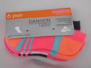 NEW Danskin Now Girls No Show Socks 3 Pair Size Small 6-10.5 WA114 - Picture 1 of 3