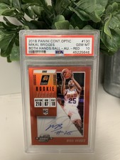 2018-19 Panini Contenders Optic Mikal Bridges #/99 Rookie Auto Red Prizm PSA 10